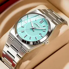 Novo Relógio Masculino CRRJU Moda Pulseira De Aço Inoxidável Mãos Luminosas Com Exibição De Data Casual Negócios Esporte
