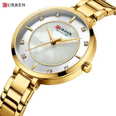 Curren Relógio De Pulso De Quartzo Feminino Aço Inoxidável À Prova D 'Água 9051x