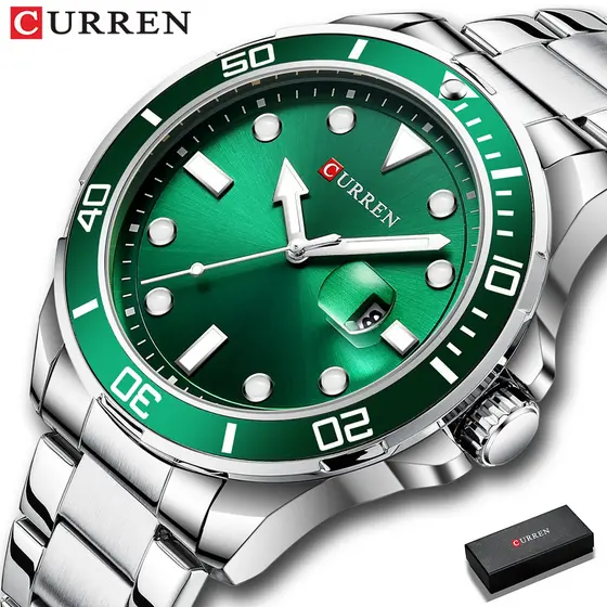 CURREN Relógio De Quartzo Masculino À Prova D'água Com Pulseira De Aço Inoxidável Simples 8388