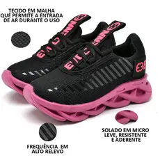Tênis Infantil Feminino Macio Confortável Escolar Sola Trança Promoção.