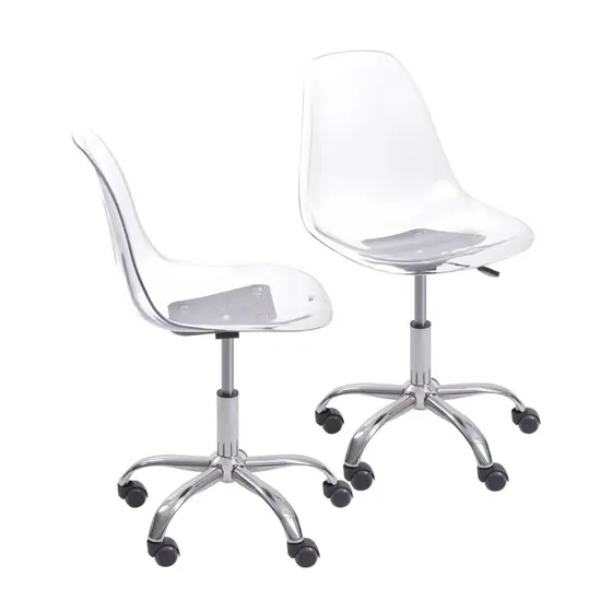 2 Cadeiras de Escritorio DKR Eames Boxbit PC Incolor Rodízio