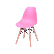 Cadeira de jantar Infantil Boxbit Eames Rosa Base Madeira