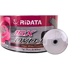 100 DVD-R PRINTABLE RIDATA 4.7GB 120 MINUTOS 16X ORIGINAL