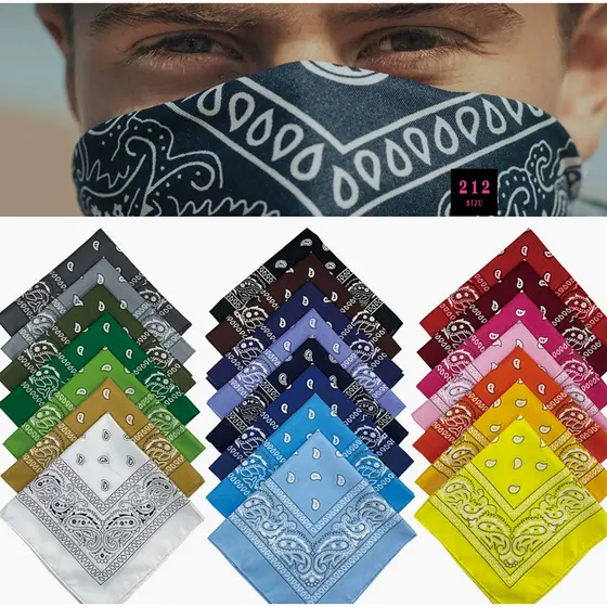 Bandanas Lenço Estampada Colorido 55X55cm 212BIJU 001 (*40 CORES DISPONÍVEIS NO DESCRIÇAO*)