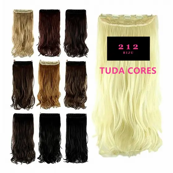 Aplique Fibra Organico Tic Tac Alongamento Extensão Cabelo 60cm 130g Chapinha Tuda Cores