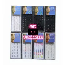 Kit 40 Piercing Para Nariz Reto Curvado Argola Falso Tuda Cores Tuda Modelos (1 Caxinha) 002