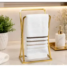 Porta Toalha de Bancada para Lavabo – Design Elegante em Dourado Fosco para Pia do Banheiro