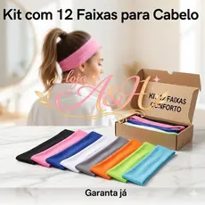 Kit 12 Faixas Elásticas Lisas para Cabelo Cores Sortidas7P2S