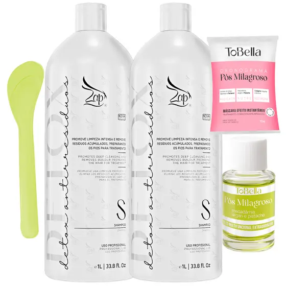 Shampoo Zap Detox - Original Zap Limpeza profunda Capilar 500ml - 1 Litro - 2 Litros
