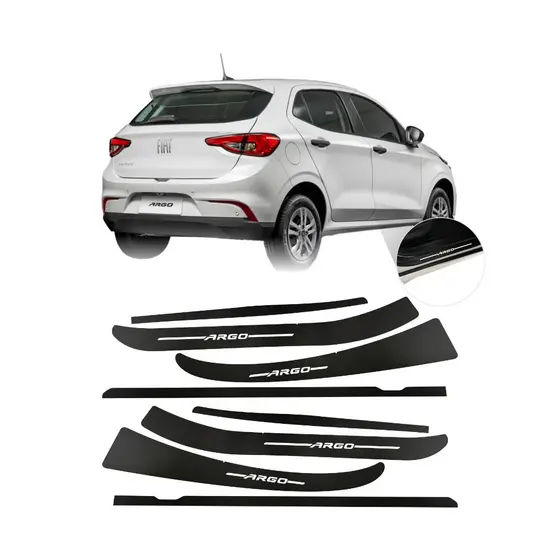 Kit 8 Peças Soleiras Protetoras Premium 4 Portas Fiat Argo
