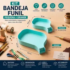 Kit Bandeja Funil (Pequena + Grande) | Organizador Anti-Bagunça | Despeje Sem Derramar