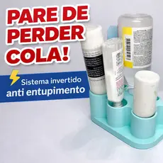 Porta Cola Invertido Universal Organizador para diversos tipos Cola Bastão, Líquida e Frascos | Nunca Mais Cola Entupida