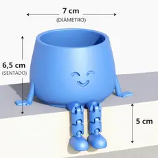 Vaso Bonequinho com Pernas Articuladas – Cachepô para Suculentas 3D Decorativo