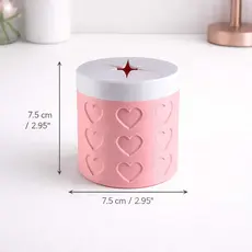 Lixeira de Mesa Compacta – Design Delicado com Corações