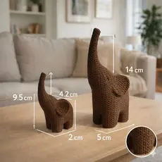 Elefantes Decorativo 3D em PLA – Kit com 2 Peças | Decoração Moderna e Fofa para Sala, Escritório ou Presente Criativo