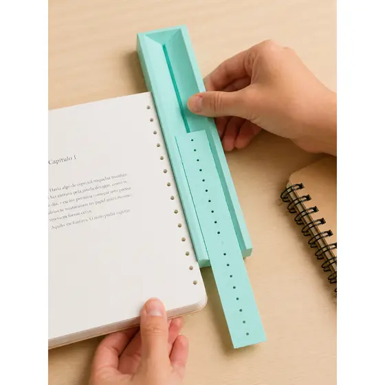 Molde de Perfuração para Encadernação Manual | Guia para Furação Precisa Papel A5 A6 Planner Scrapbook