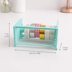 Suporte para Washi Tape com Cortador Organizador Empilhável Porta Fitas Scrapbook Papelaria