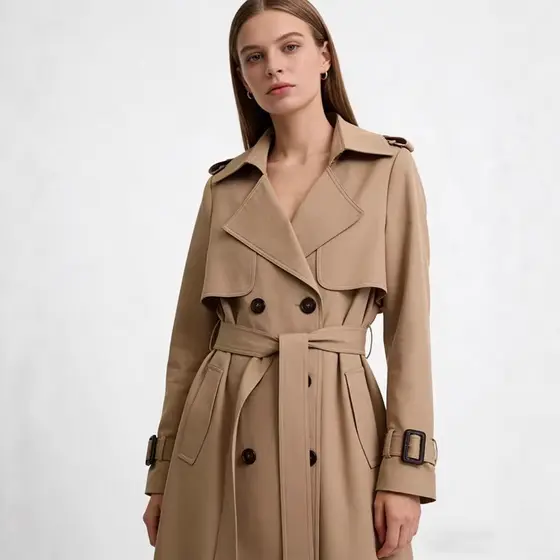 Mulheres Vintage Blusão Primavera Outono Manga Longa Lapela Xadrez Médio Longo Trench Jaqueta Feminina Elegante Casaco O