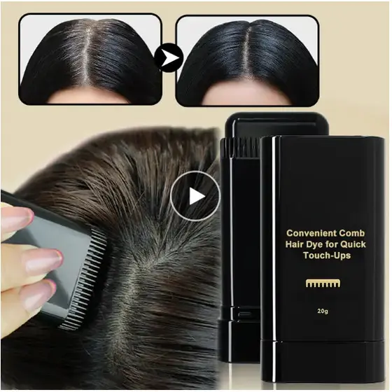 Pente De Cabelo Cor Preto Descartável Caneta De Vara Capa Temporária Artefatos De Cobertura Cinza
