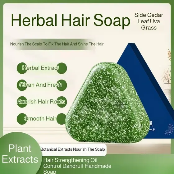 Usman Arborvitae Sabonete De Crescimento Capilar Triangular De Ervas/Shampoo Para Cuidados Com Os Cabelos Limpeza Artesa
