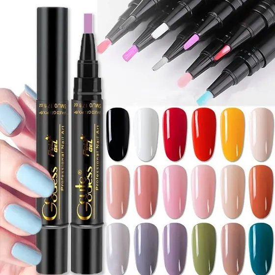 Caneta Para Unhas 3 Em 1 Esmalte Gel De Uma Etapa Fácil De Usar UV Soak Off