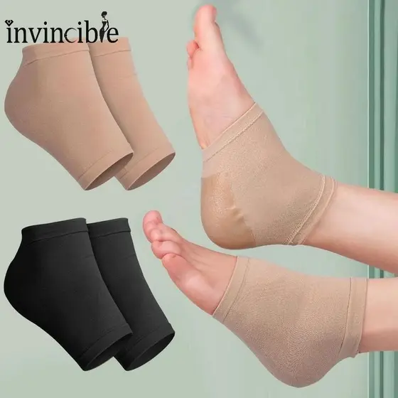Meias De Calcanhar Hidratantes/Spa Para Cuidados Com Os Pés Em Gel/Secos Rachados Pele Reparação