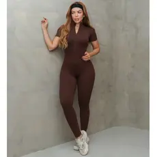 Macacão Feminino Esportivo Canelado Poliamida Academia Elástico Fitness 3RD SD1485
