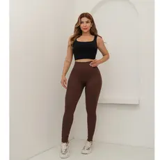 Calça Feminina Legging Esportiva Canelada Poliamida Academia Elástica Fitness 3RD SD1140/1438