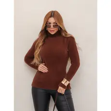 Blusa Feminina Suéte Pelinho Grosso Gola Alta Peluciada Manga Longa Inverno 3RD SD2017