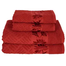 Kit 4 Toalhas Olympia 2 Banho + 2 Rosto 100% Algodão  Premium Macias e Super Absorventes Flabom
