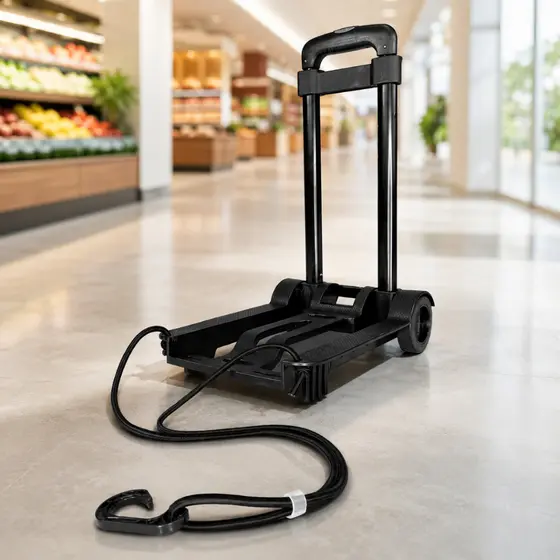 Carrinho de Compras Dobrável Portátil Multiuso Carga 40 kg