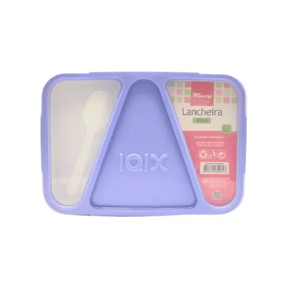 Lancheira com Colher e Divisórias Wincy 800ml
