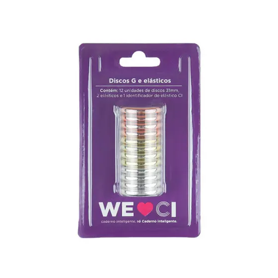 Kit Discos e Elástico Grande 31mm Treasure 312027 Caderno Inteligente