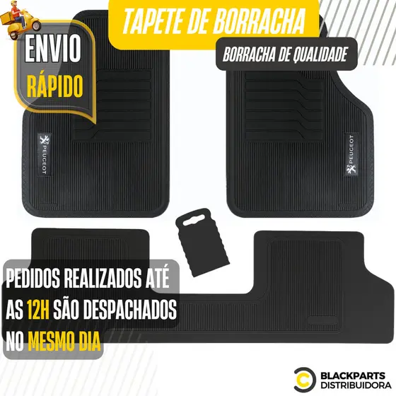 Jogo Tapete De Borracha Personalizado Peugeot 5 Peças Luxo