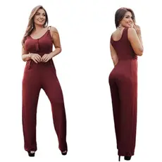 Macacão Estampa Tye Dye Bijou Na Alça Pantalona