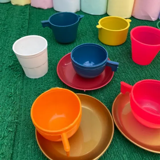 Kit Cozinha 6 Peças chazinho cozinha infantil xicara pires copinho brinquedo infantil kit café/chá de brinquedo crianças