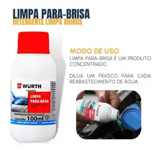 Limpa Para-brisa Limpa Vidro Detergente Automotivo Liquido Concentrado Wurth 100ml Envio Imediato