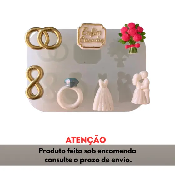 Molde de Silicone para apliques de Artesanato - Noivado