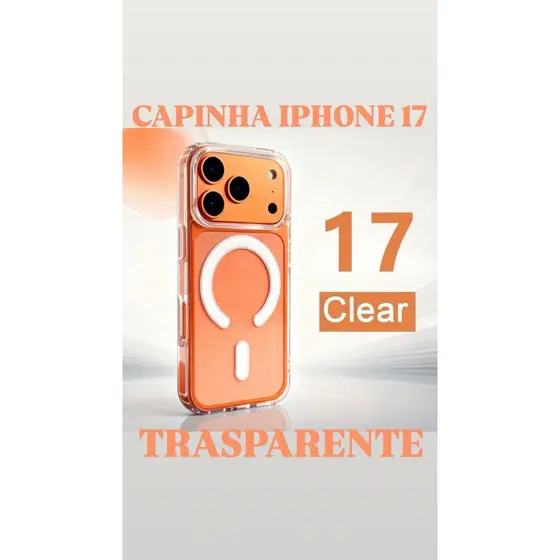 Capa Capinha Space Magnético Para iPhone 17 iPhone 17 Air iPhone 17 Pro iPhone 17 ProMax Transparente