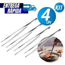 Kit 04/02 Pinça Culinária Linha Premium Inox Varáveis Utilidades Qualidade Garantida