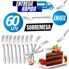 Kit 60/48/36/24/12 Unidades Garfo de Sobremesa Linha Inox Premium Qualidade Garantida Resistência Durabilidade