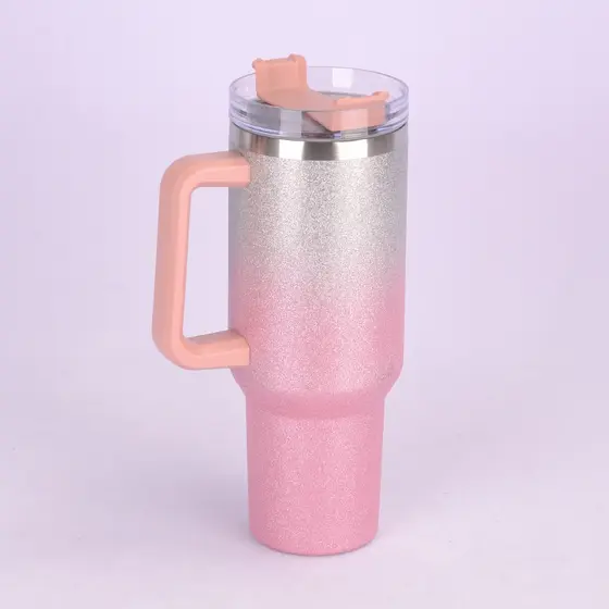 Copo garrafa Térmica Inox 1200ml Parede Dupla tampa Canudo Premium Cor Degrade