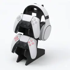 Suporte Porta Controle Xbox One X / S Ps4 Ps5 Fone Preto Mdf