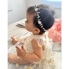 faixa de cabelo para bebê florzinhas de  margaridas, arranjo de cabelo para batizado