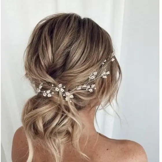 Acessório de cabelo para penteado de noiva  tiara para noiva ,arranjo de cabelo de pérolas