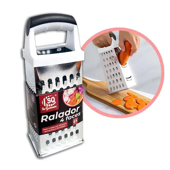 Ralador de Queijos e Legumes 4 Faces Aço Inox