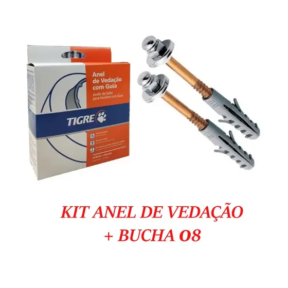 Anel de Vedação com Guia Tigre + Parafuso Sanitário Bucha 08