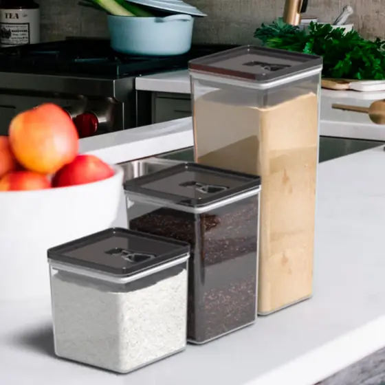 Kit Potes Herméticos Dubai 5L – Pote Organizador de Alimentos com Tampa Vedação
