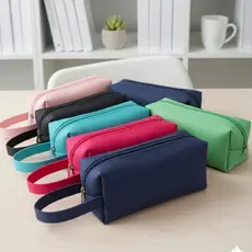 Kit 20 Necessaire Estojo Com Alça Feminina Masculina Nylon 600 Organizadora Premium Varias Cores Com Nfe Envio Imediato