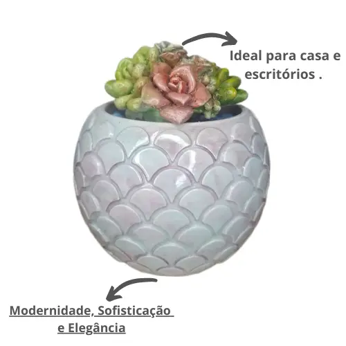 Vaso sereia suculenta porta objetos gesso ceramica linha premium luxo